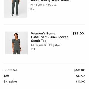 Figs Women's Bonsai Scrub Set medium top/small
Bottom